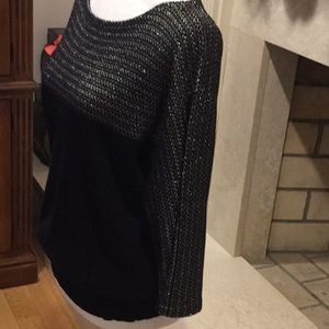 Beautiful Black & Silver Ralph Lauren Sweater-SZ L